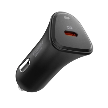 Spigen Essential EV301 - Ładowarka samochodowa USB-C PD 3.0 PPS 30W (Czarny)