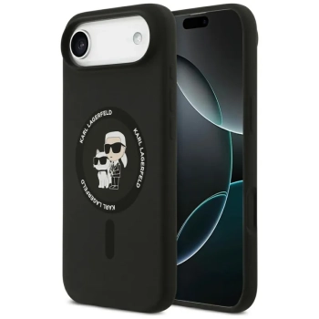 Karl Lagerfeld Silicone Karl & Choupette Ring MagSafe - Etui iPhone Air (czarny)