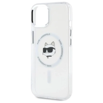 Karl Lagerfeld IML Metal Choupette Head MagSafe - Etui iPhone 15 (biały)