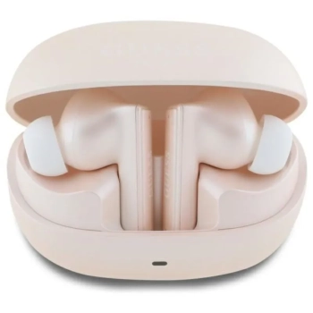 Guess Capsule Printed Logo - Słuchawki Bluetooth TWS ANC & ENC + etui ładujące (różowy)