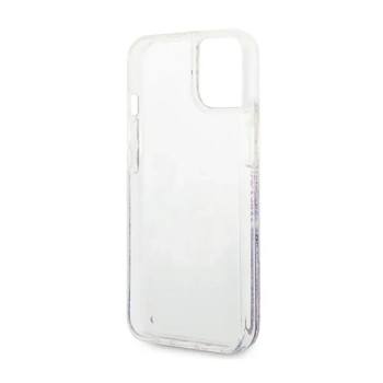 Guess Liquid Glitter Flower - Etui iPhone 14 Plus (fioletowy)