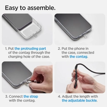 Spigen Universal Strap Set Crossbody & Wrist - Pasek do telefonu na ramię + na nadgarstek (Black)