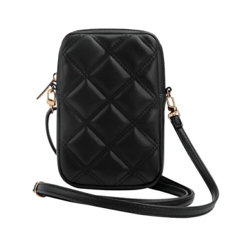 Guess Zip Quilted 4G - Torebka na telefon (czarny)