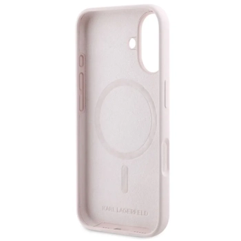 Karl Lagerfeld Silicone Karl & Choupette Ring MagSafe - Etui iPhone 16 Plus (różowy)