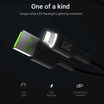 Kabel USB Apple 2.4A z podświetleniem LED, 1.2m
