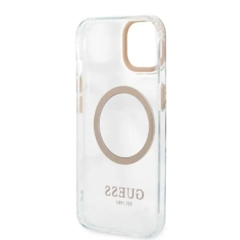 Guess Metal Outline Magsafe - Etui iPhone 13 (przezroczysty / złoty)