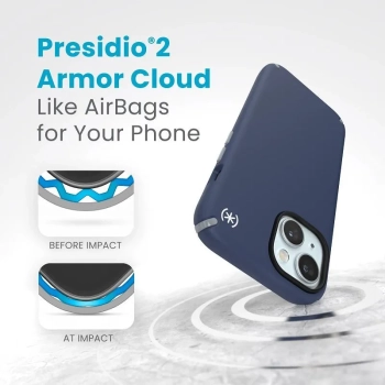Speck Presidio2 Pro Magsafe - Etui iPhone 15 (Coastal Blue / Dustgrey / White)