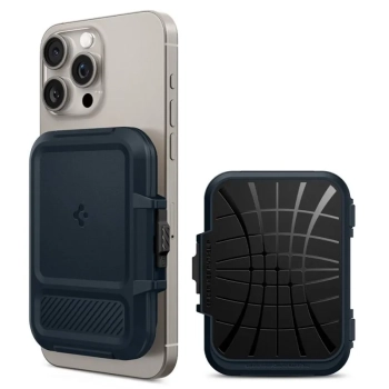 Spigen Lock Fit MagSafe - Portfel magnetyczny (Metal Slate)