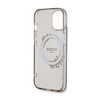 Guess IML Flowers Wreath MagSafe - Etui iPhone 15 (czarny)
