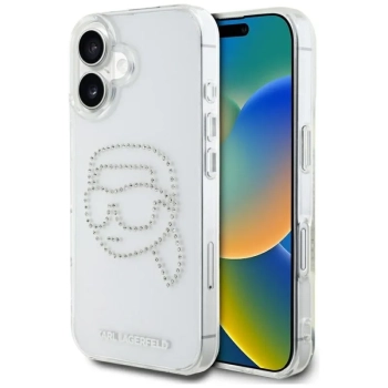 Karl Lagerfeld IML Rhinestones Karl Head - Etui do iPhone 16 (przezroczysty)
