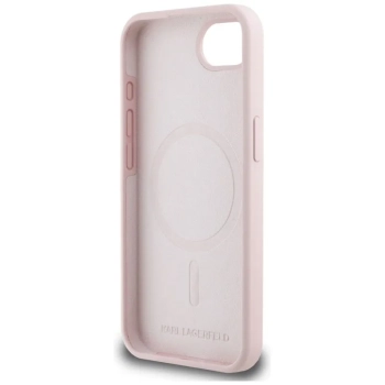 Karl Lagerfeld Silicone Karl & Choupette Heads MagSafe - Etui do iPhone 16e (różowy)