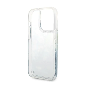 Guess Liquid Glitter Flower - Etui iPhone 14 Pro (zielony)