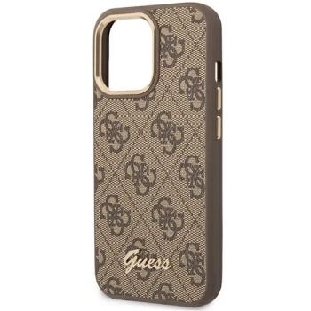 Guess 4G Metal Camera Outline Case - Etui iPhone 14 Pro Max (Brązowy)