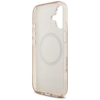 Guess IML Flowers Electro Pearl Strap MagSafe - Etui iPhone 17 (różowy)