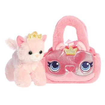Fancy Pal - Pluszowa maskotka Kotka Księżniczka ze złotą koroną w różowej torbie 20 cm Eco-Friendly