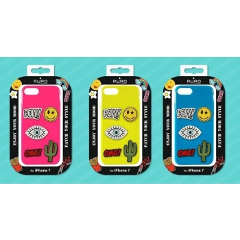 PURO Patch Mania - Etui Samsung Galaxy A3 (2017) w zestawie 5 naklejek (żółty)