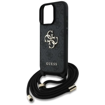 Guess 4G Big Logo Cord Strap Crossbody - Etui do iPhone 16 Pro (czarny)