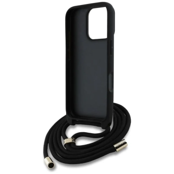 Guess 4G Big Logo Cord Strap Crossbody - Etui do iPhone 16 Pro (czarny)