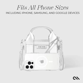 Case-Mate Micro Tote Bag - Wodoodporna torba na ramię (Silver Chrome/Clear)