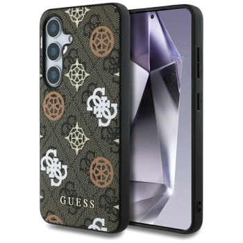 Guess 4G Printed Colored Peony Pattern MagSafe - Etui do Samsung Galaxy S25 (brązowy)