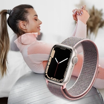 Crong Nylon - Pasek sportowy do Apple Watch 38/40/41 mm (Light Pink)