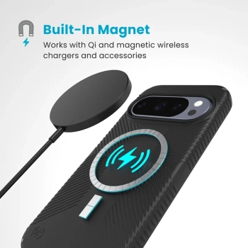 Speck Presidio2 Grip Magnet - Etui Google Pixel 10 / Google Pixel 10 Pro (Black/Slate Grey)