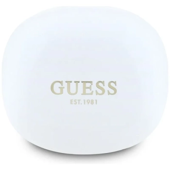 Guess Flat Classic Logo Electroplated - Słuchawki TWS + etui ładujące (biały)