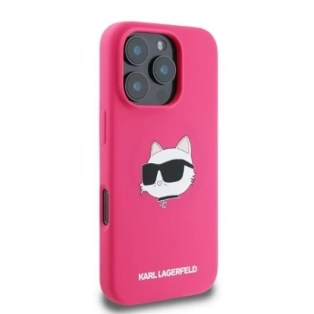 Karl Lagerfeld Silicone Choupette Head Print MagSafe - Etui iPhone 16 Pro Max (fuksja)