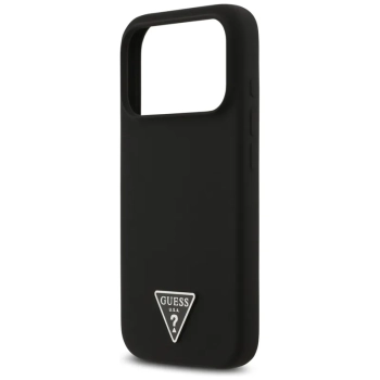 Guess Silicone Triangle Logo MagSafe - Etui iPhone 17 Pro Max (czarny)