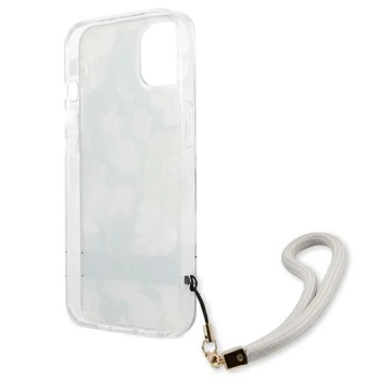 Guess Flower Cord - Etui ze smyczką iPhone 13 (Green)