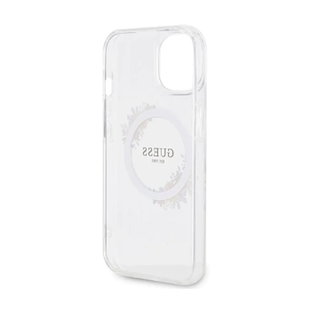 Guess IML Flowers Wreath MagSafe - Etui iPhone 15 (przezroczysty)