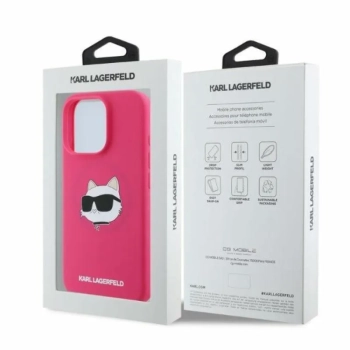 Karl Lagerfeld Silicone Choupette Head Print MagSafe - Etui iPhone 16 Pro Max (fuksja)