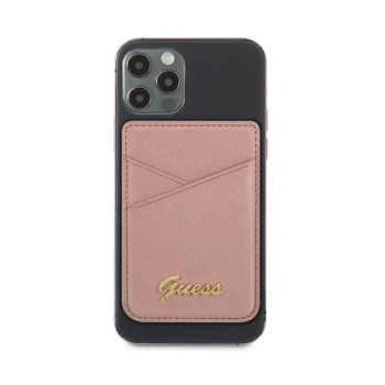 Guess Wallet Card Slot MagSafe Saffiano - Portfel magnetyczny (różowy)