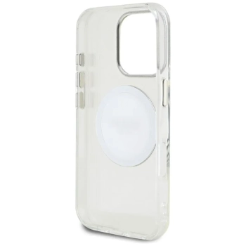 Guess IML Metal Colored Circle Classic Logo MagSafe - Etui do iPhone 16 Pro (biały)