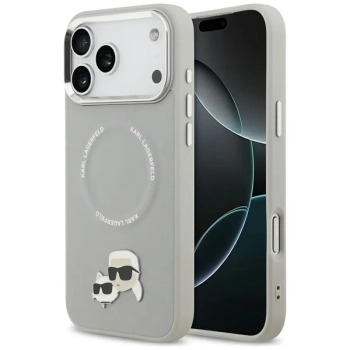 Karl Lagerfeld Karl & Choupette Pins MagSafe - Etui iPhone 17 Pro (szary)