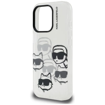 Karl Lagerfeld IML Multi K&C Head Pattern - Etui iPhone 16 Pro (przezroczysty)