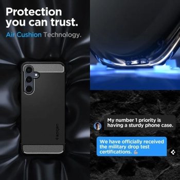 Spigen Rugged Armor - Etui do Samsung Galaxy A55 5G (Matte Black)