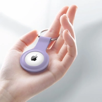 Crong Silicone Case with Key Ring - Etui ochronne brelok do Apple AirTag (fioletowy)