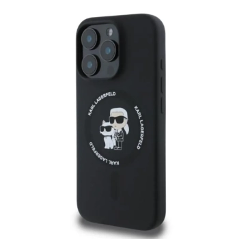 Karl Lagerfeld Silicone Karl & Choupette Ring MagSafe - Etui iPhone 16 Pro Max (czarny)