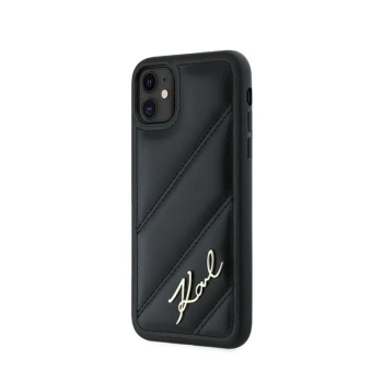 Karl Lagerfeld Diagonal Quilted Script - Etui iPhone 11 (czarny)