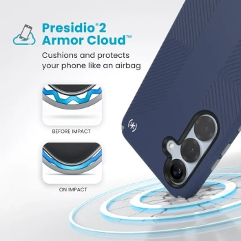 Speck Presidio2 Grip Magnet - Etui Samsung Galaxy S25+ / 24+ MagSafe (Coastal Blue/Dust Grey/White)