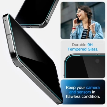 Spigen GLAS.TR EZ FIT Privacy 2-Pack - Szkło hartowane z filtrem prywatyzującym do Google Pixel 9 / 9 Pro 2 szt