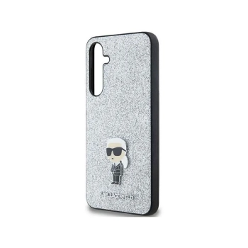 Karl Lagerfeld Fixed Glitter Ikonik Logo Metal Pin - Etui Samsung Galaxy A55 5G (srebrny)