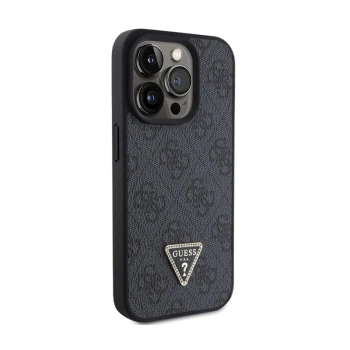 Guess Leather 4G Triangle Strass - Etui iPhone 15 Pro Max (czarny)