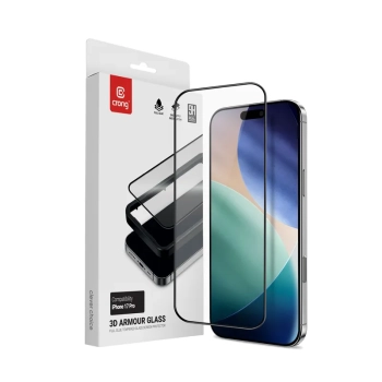 Crong 3D Armour Glass - Szkło hartowane iPhone 17 Pro + ramka instalacyjna