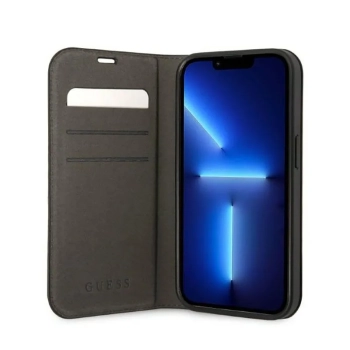 Guess 4G Metal Camera Outline Booktype Case - Etui iPhone 14 Pro (czarny)