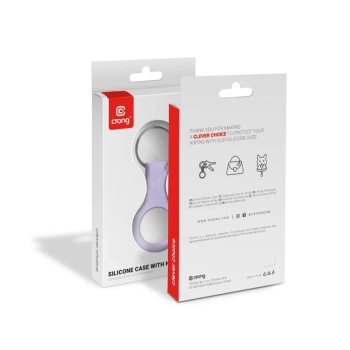 Crong Silicone Case with Key Ring - Etui ochronne brelok do Apple AirTag (fioletowy)