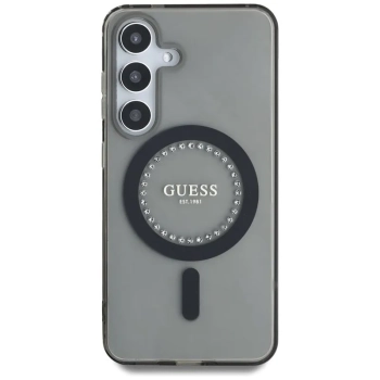 Guess Rhinestones Printed Classic Logo MagSafe - Etui do Samsung Galaxy S25 (czarny)