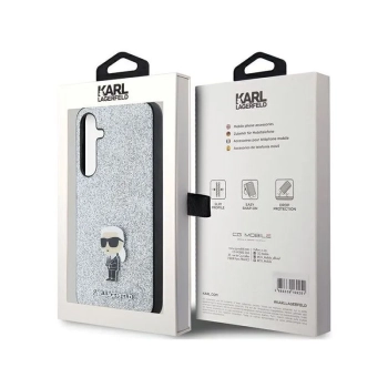 Karl Lagerfeld Fixed Glitter Ikonik Logo Metal Pin - Etui Samsung Galaxy A55 5G (srebrny)