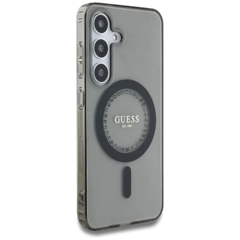 Guess Rhinestones Printed Classic Logo MagSafe - Etui do Samsung Galaxy S25 (czarny)
